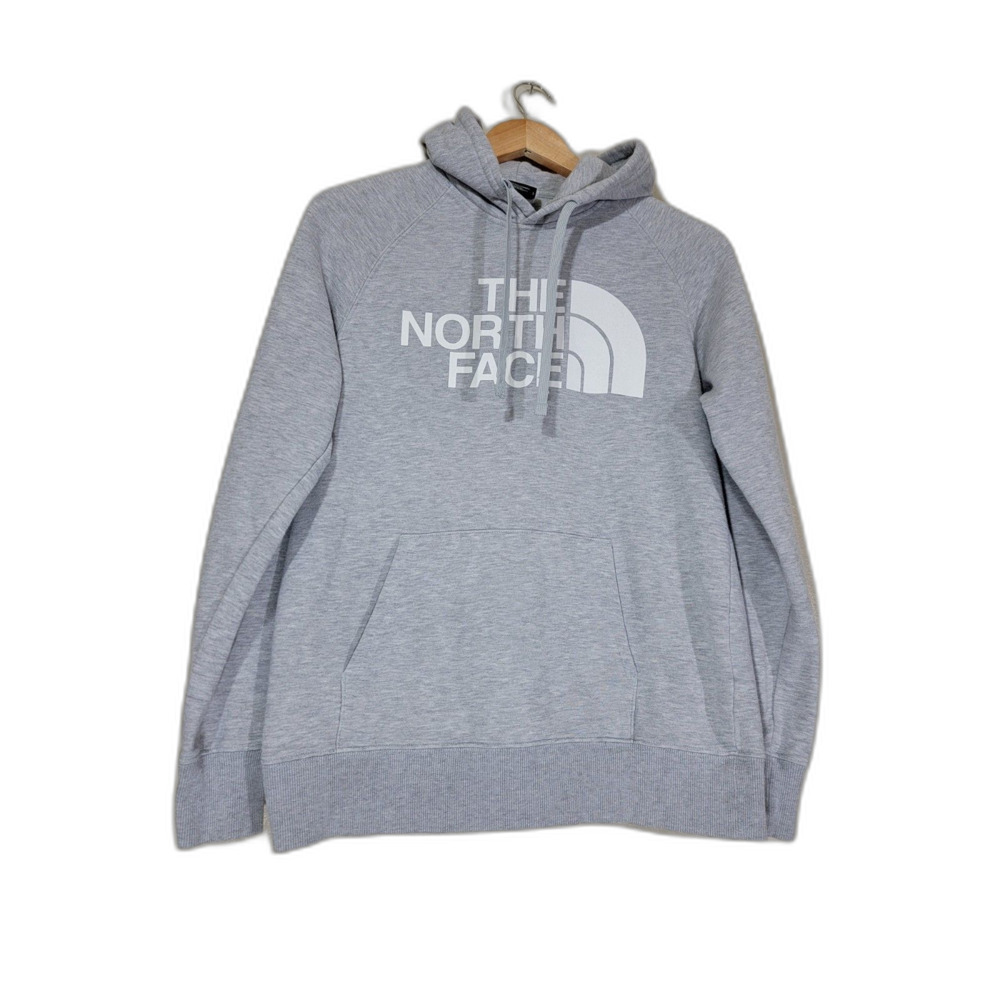 Women's North Face Grey Hoodie Sweatshirt - Small